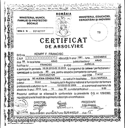 certificat franau